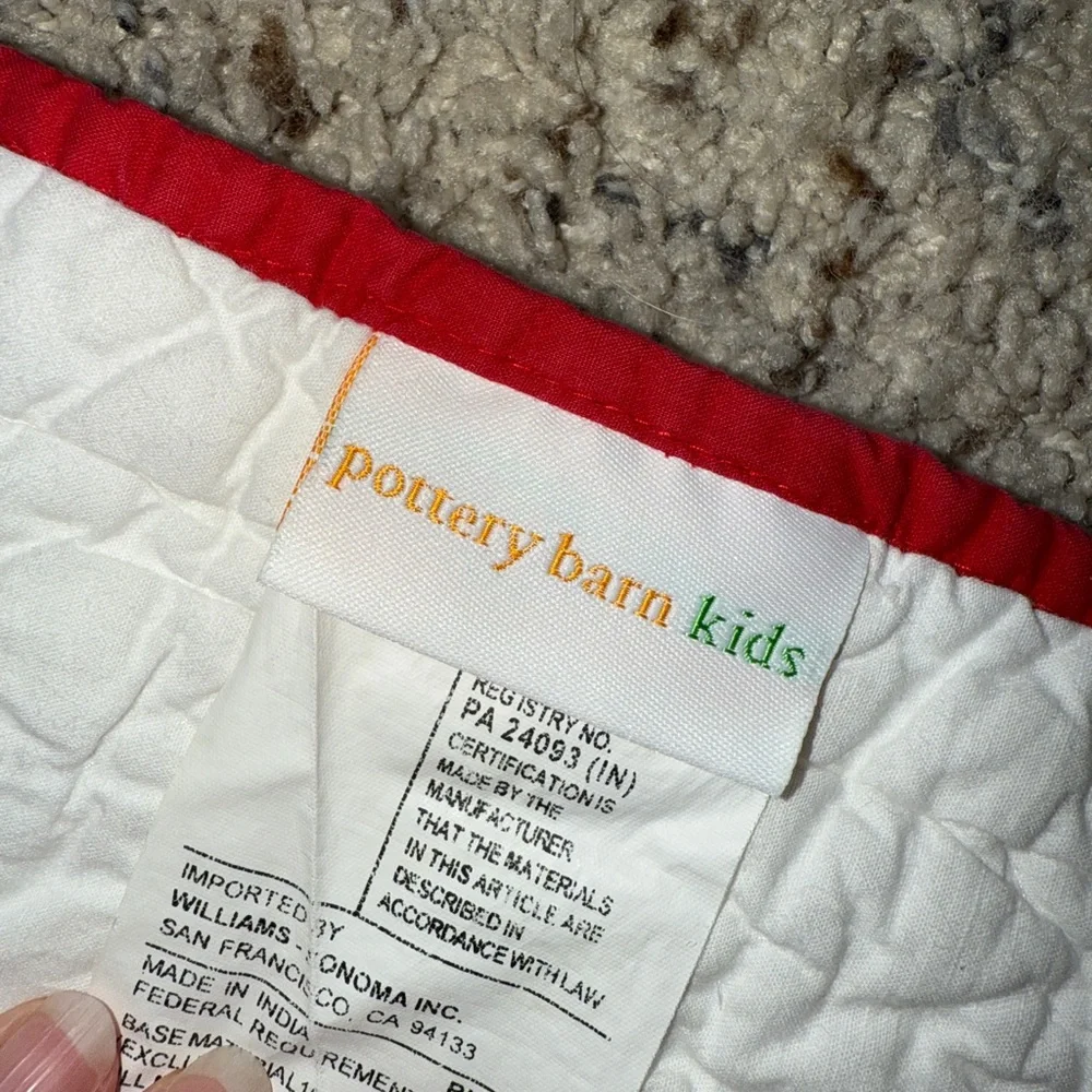 Vintage RARE Pottery Barn Kids Christmas Reindeer Baby Quilt